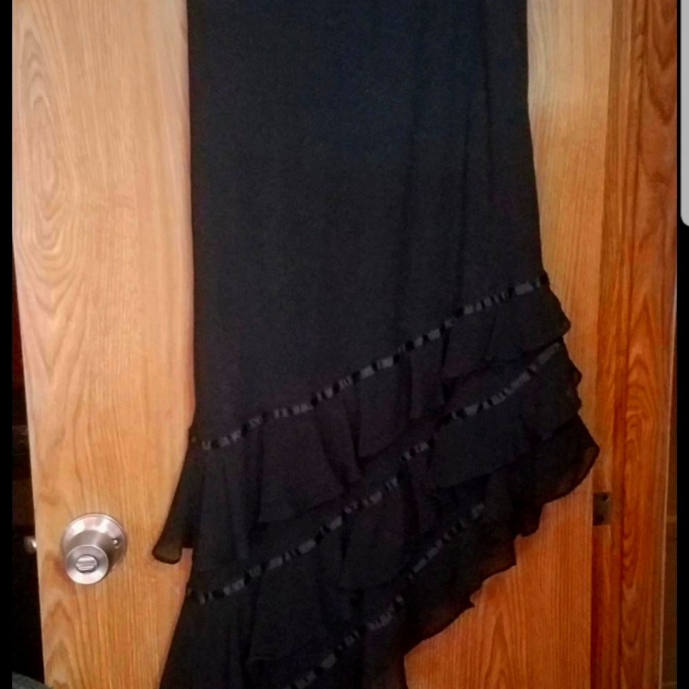 Night way evening collection  asymmetrical layered long skirt